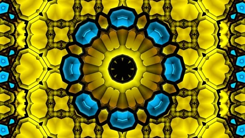 Seamless Loop Background, Pop Art  Kaleidoscope, Abstract Flower Cartoon Video stock 197726291