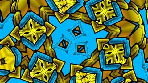 Seamless Loop Background, Pop Art  Kaleidoscope, Abstract Flower Cartoon Stock Footage 197726854