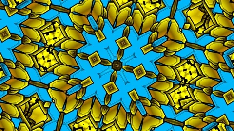 Seamless Loop Background, Pop Art  Kaleidoscope, Abstract Flower Cartoon Video stock 197727256
