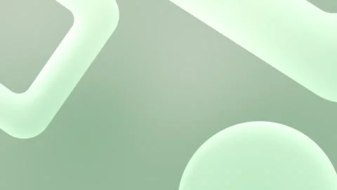 Seamless loop background in soft green hues with white geometric shapes. 4K. Stock Footage 309956279