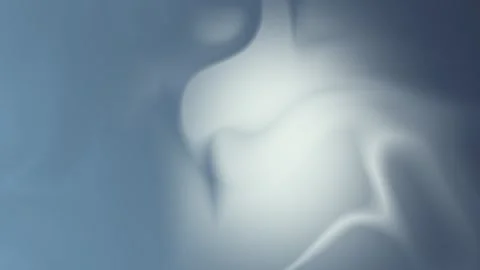 Seamless loop background with soft purple and grey flowing shapes. Smooth Stock Footage 309856049