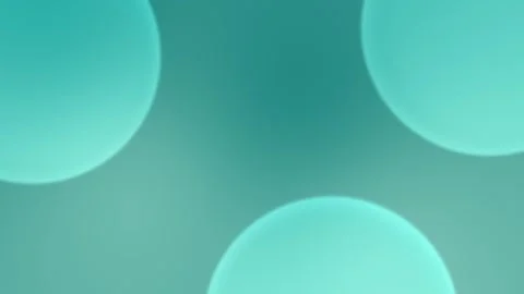 Seamless loop background with soft teal circular shapes on an aqua gradient Video stock 305344791