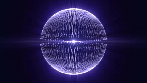 Seamless loop background with transparent energy ball made of magnetic lines Stock Footage 296898495
