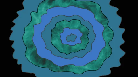 Seamless loop background with wavy circles twiling and forming hypnotic tunnel. Stock Footage 132837754