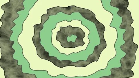 Seamless loop background with wavy circles twiling and forming hypnotic tunnel. Stock Illustration