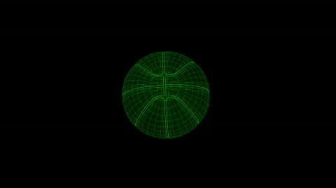 Seamless loop Baskateball Ball Wireframe Xray Stock Footage 852694