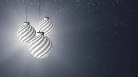 Seamless loop baubles swinging on winter sky background 库存影片 339715052
