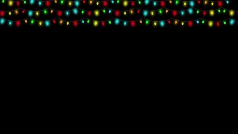 Seamless loop beautiful christmas string light bulb string with flashing lights  Video stock 245701302