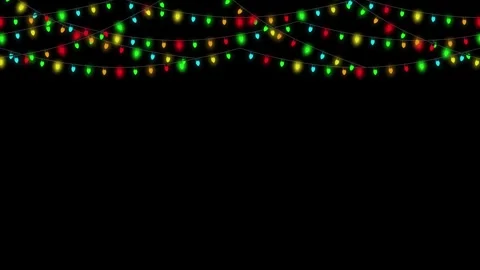 Seamless loop beautiful christmas string light bulb string with flashing lights  Video stock 245701447