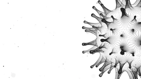 Seamless loop Black and White tech version of Corona Virus Covid-19 Stock Footage 127571043