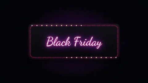 Seamless loop Black Friday neon glowing marquee sign animation Stock Footage 340200074