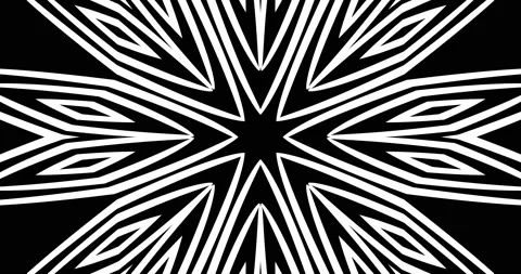 Seamless Loop of Black White Abstract Line Pattern Motion Graphics Video Stock Footage 166370899