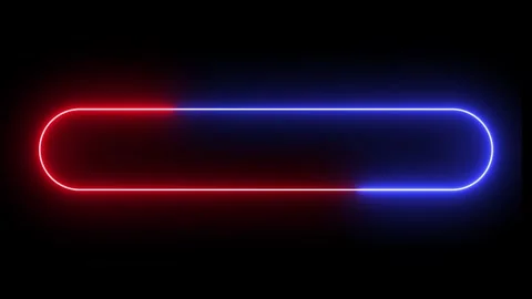 Seamless Loop Blue and Red Neon Light Rounded Rectangle Frame Animation Stock Footage 311108040