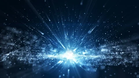 Seamless loop, blue background, digital signature with wave particles, sparkle, Stock Footage 105418023