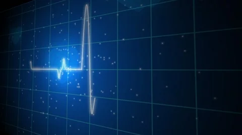 Seamless loop blue background EKG electrocardiogram pulse real waveform Vídeos de archivo 64771135