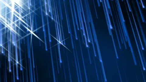 Seamless loop, blue background, with many blue fireballs falling from the sky Stock Footage 101978505