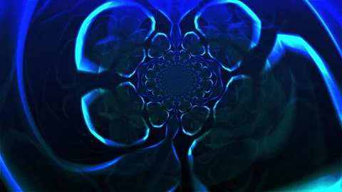 Seamless loop blue glowing abstract tunnel with geometric light patterns Stock Footage 348270856
