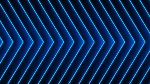 Seamless Loop of Blue Neon Glowing Arrows Motion Vidéo 331319072