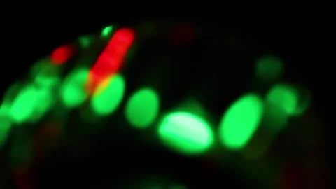 Seamless loop of blurred rotating colorful LED lights Stock Footage 141278563