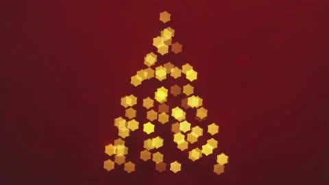Seamless loop of blurry Christmas lights in the shape of Christmas tree. Stock Footage 284772016