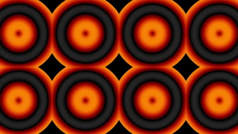 A seamless loop bold retro geometric pattern of concentric circles in warm Stock Footage 347242073