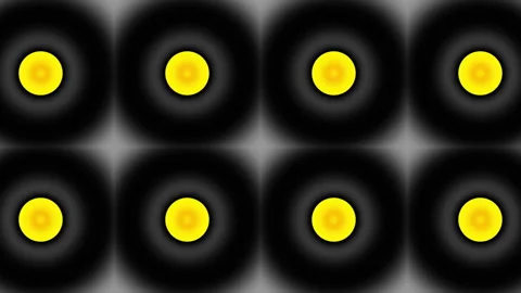 A seamless loop bold retro geometric pattern of concentric circles in warm Stock Footage 347446511