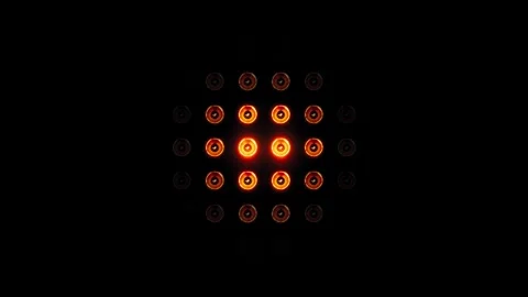 Seamless Loop of Bright Golden Stage Lights in Motion Stock Footage 313416286