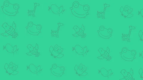 Seamless Loop of Cartoon Animals on Chroma Key Green Screen Background 스톡 동영상 328564371
