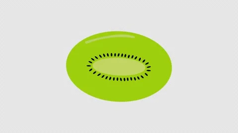 Seamless Loop Cartoon Kiwi Slice Alpha Channel Transparent Background Fruit A Stock Footage 333972732