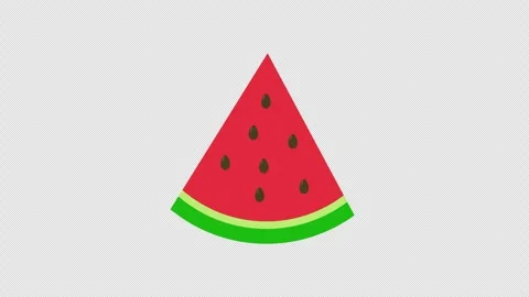 Seamless Loop Cartoon Watermelon Slice Alpha Channel Transparent Background S Stock Footage 333973321