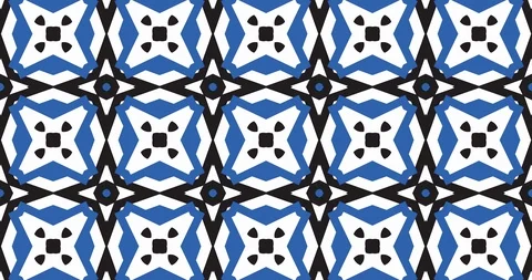 Seamless loop ceramic flora background video in Kaleidoscopic effect Vídeo Stock 89891654