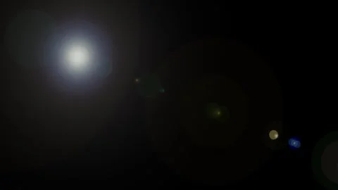 Seamless Loop Cinematic Lens Flare Moving Across Black Vídeos de archivo 332150079