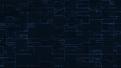 Seamless Loop Circuit board Box Grid Square Digital Connection Technology Fut Stock Footage 201349006