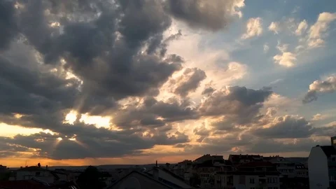 Seamless Loop Clouds, Amazing sunset, Time Lapse View. Stock Footage 130052596