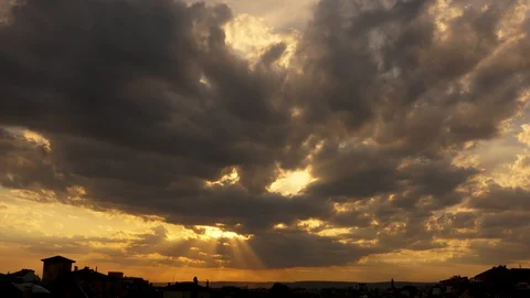 Seamless Loop Clouds, Amazing sunset, Time Lapse View. Stock Footage 130052640