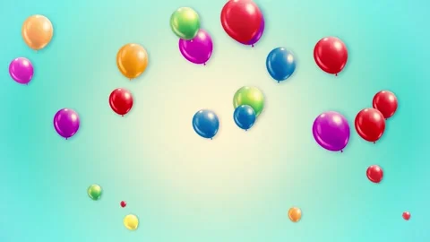 Seamless Loop of Colorful Balloons with Reflection on Glossy Surface Video stock 329018763
