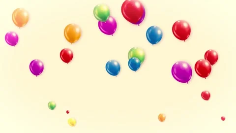 Seamless Loop of Colorful Balloons Rising on Solid Background Stock Footage 329020233