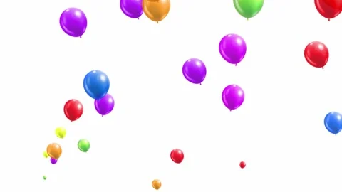 Seamless Loop of Colorful Balloons Rising on Solid Background 動画素材 329021245