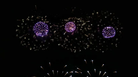Seamless loop of colorful fireworks background during new year's eve countdown Stock Footage 167371572