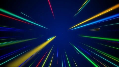 Seamless Loop Colorful High Speed Light Streaks Beam Against Blue Dark Stock Footage 120031673