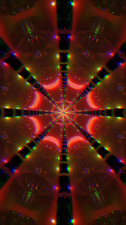 Seamless loop of colorful tunnel visual effects for screensaver u Stock Footage 318181296