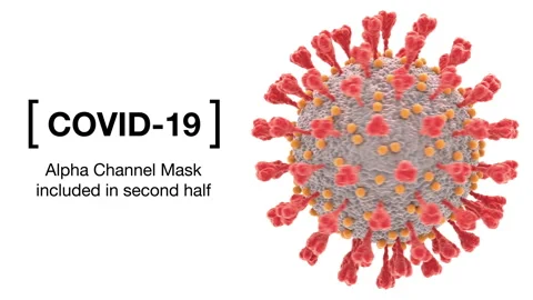Seamless loop of Coronavirus COVID-19 cell. Alpha Mask included for isolation. Stock Footage 139961959