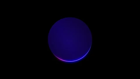 Seamless Loop of a Dark Blue Circle, Vibrant Neon Glass UI Frame Animation Video stock 311108378