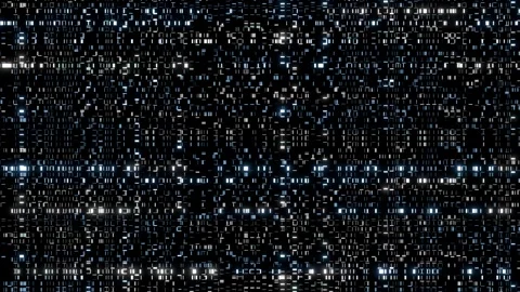 Seamless Loop of Dense Blue and White Glowing Digital Cyber Data Grid Stock Footage 335717670