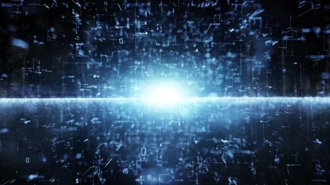 Seamless loop digital binary code data with lines animation Video stock 346886573