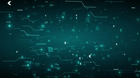 Seamless loop of a digital circuit board with data moving across lines Stock Footage 327573972