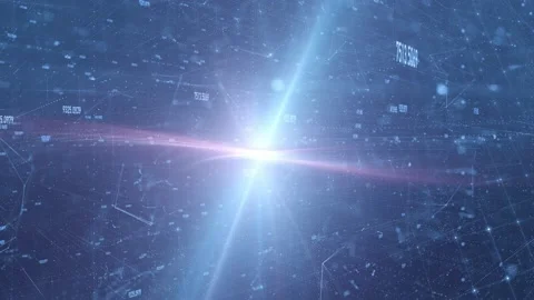 Seamless loop digital cyberspace network data animation Stock Footage 229697960