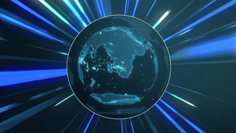 Seamless Loop Digital Earth Super Fast Speed Lines Technology Business World Stock Footage 201768724