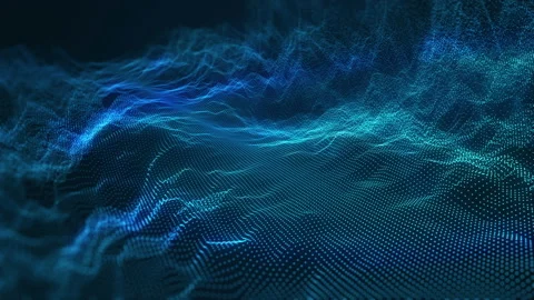 Seamless Loop Digital Particle Wave Street Road Field Technology Background Stock Footage 201349298