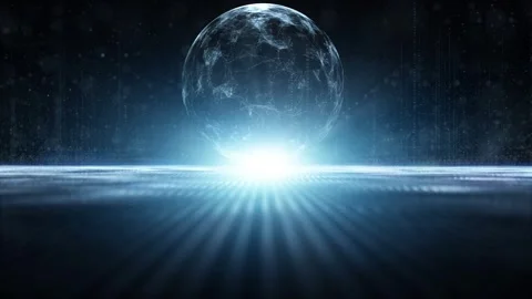 Seamless loop digital tech sphere metaverse animation Vídeo Stock 337427404